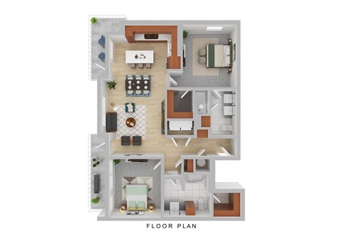 a floor plan of a house with a bedroom and a living room